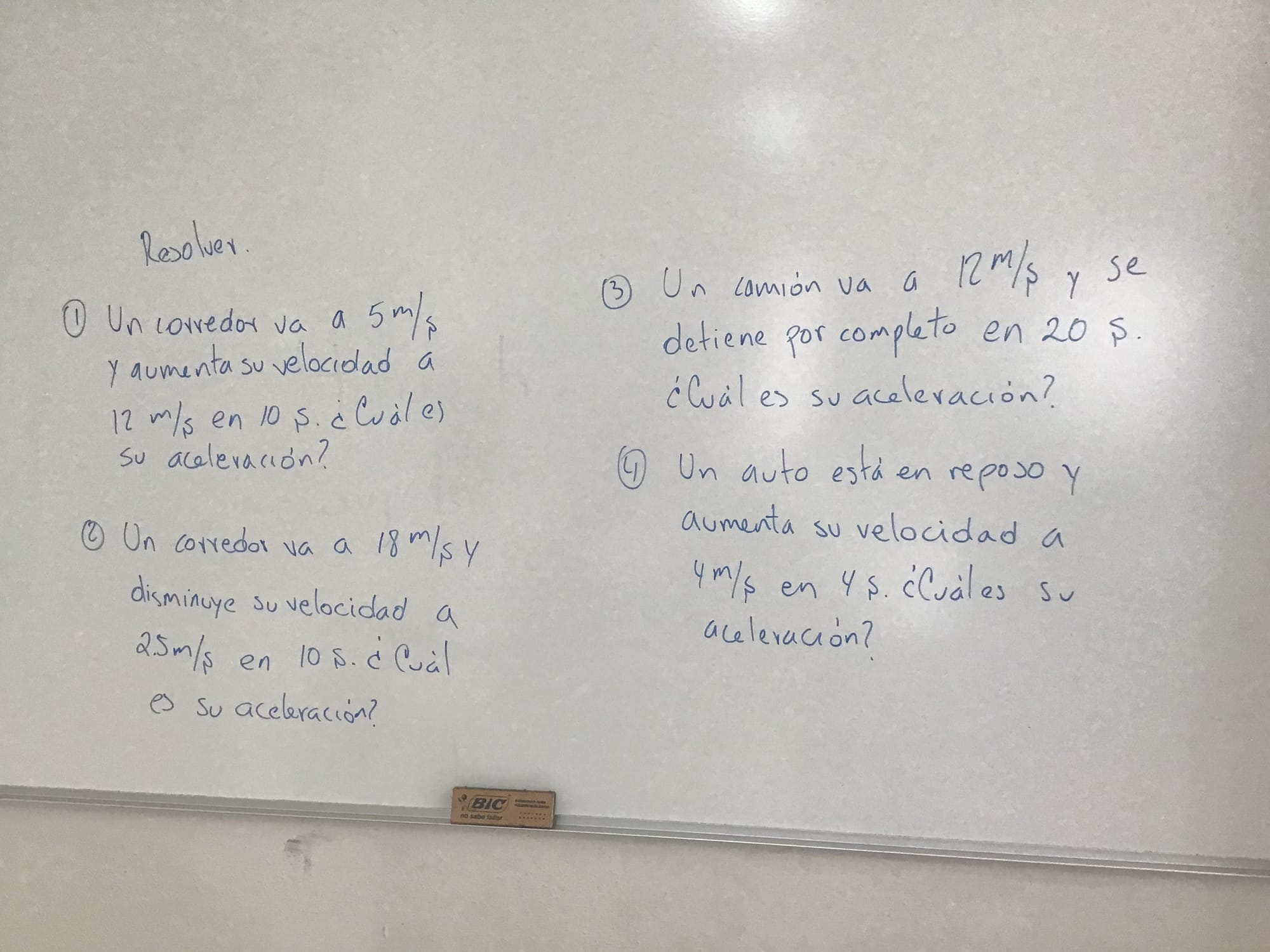 10. Ejercicios de aceleración.