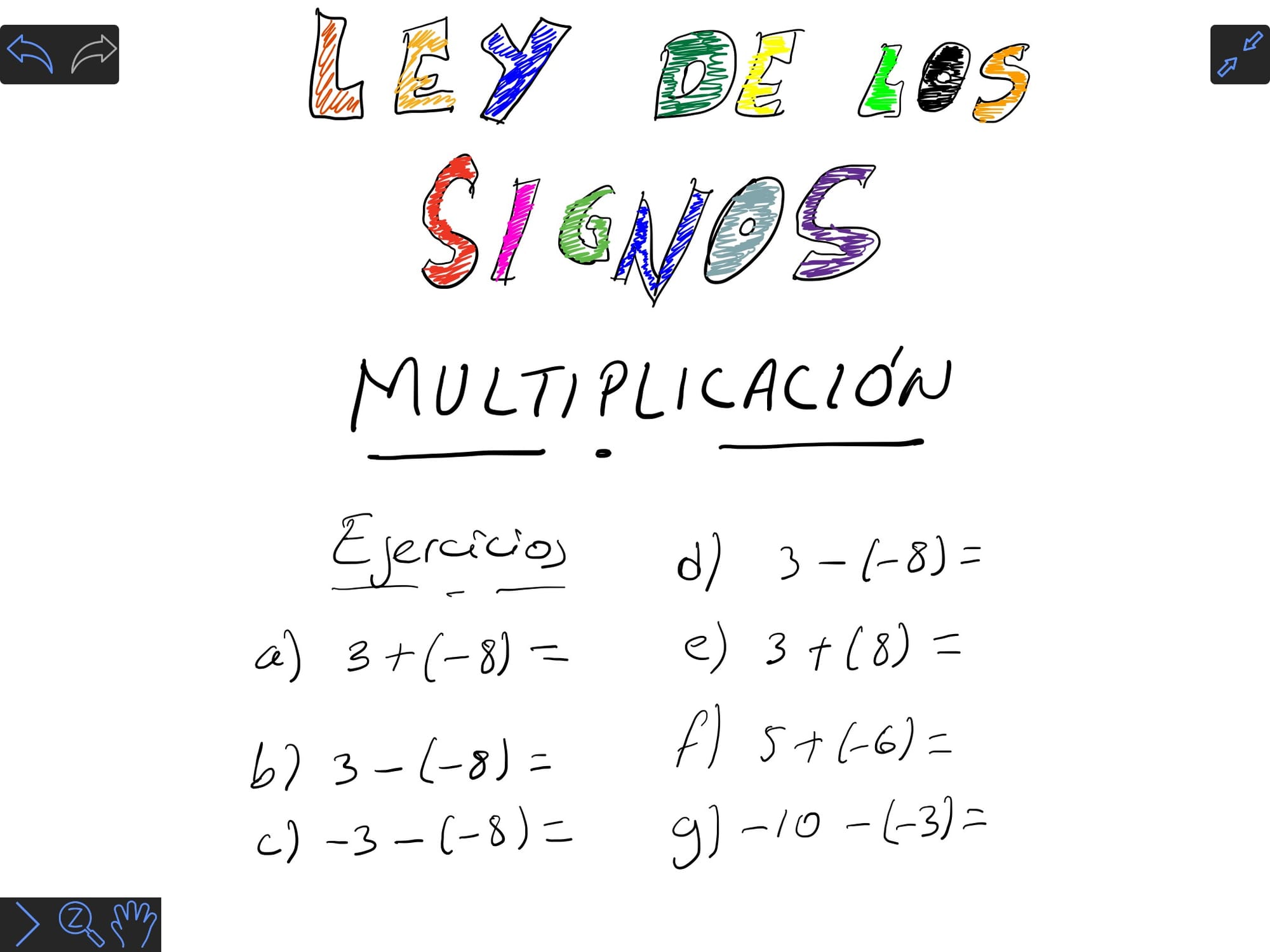 23. Ejercicios multiplicaciones con signo