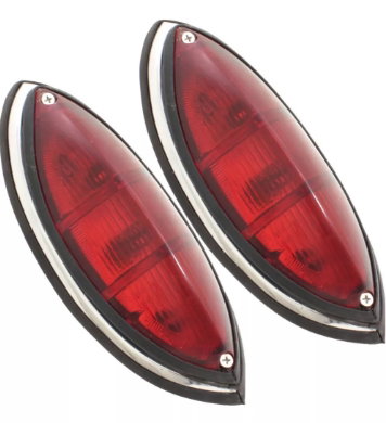 Pair Of AirCooled Karmann Ghia Tail Light Lenses (1960-69) – OEM Part #141945277D