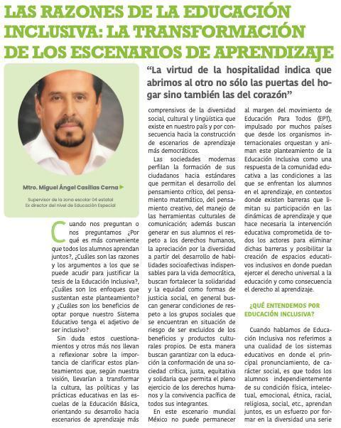 LAS RAZONES DE LA EDUCACIÓN INCLUSIVA: LA TRANSFORMACIÓN DE LOS ESCENARIOS DE APRENDIZAJE