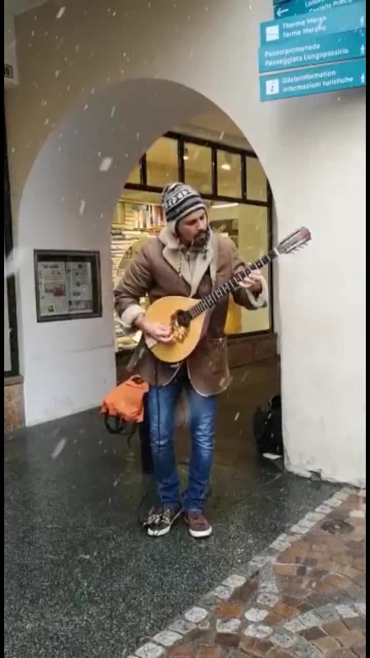 Busking in the snow