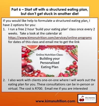 Emotional Eating Part 6 - Start off with a structured eating plan, but don't get stuck in another diet