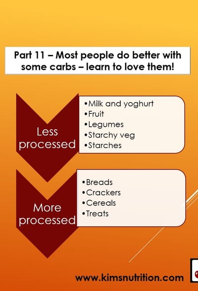 Emotional Eating Part 11 - Most people do better with some carbs - learn to love them!