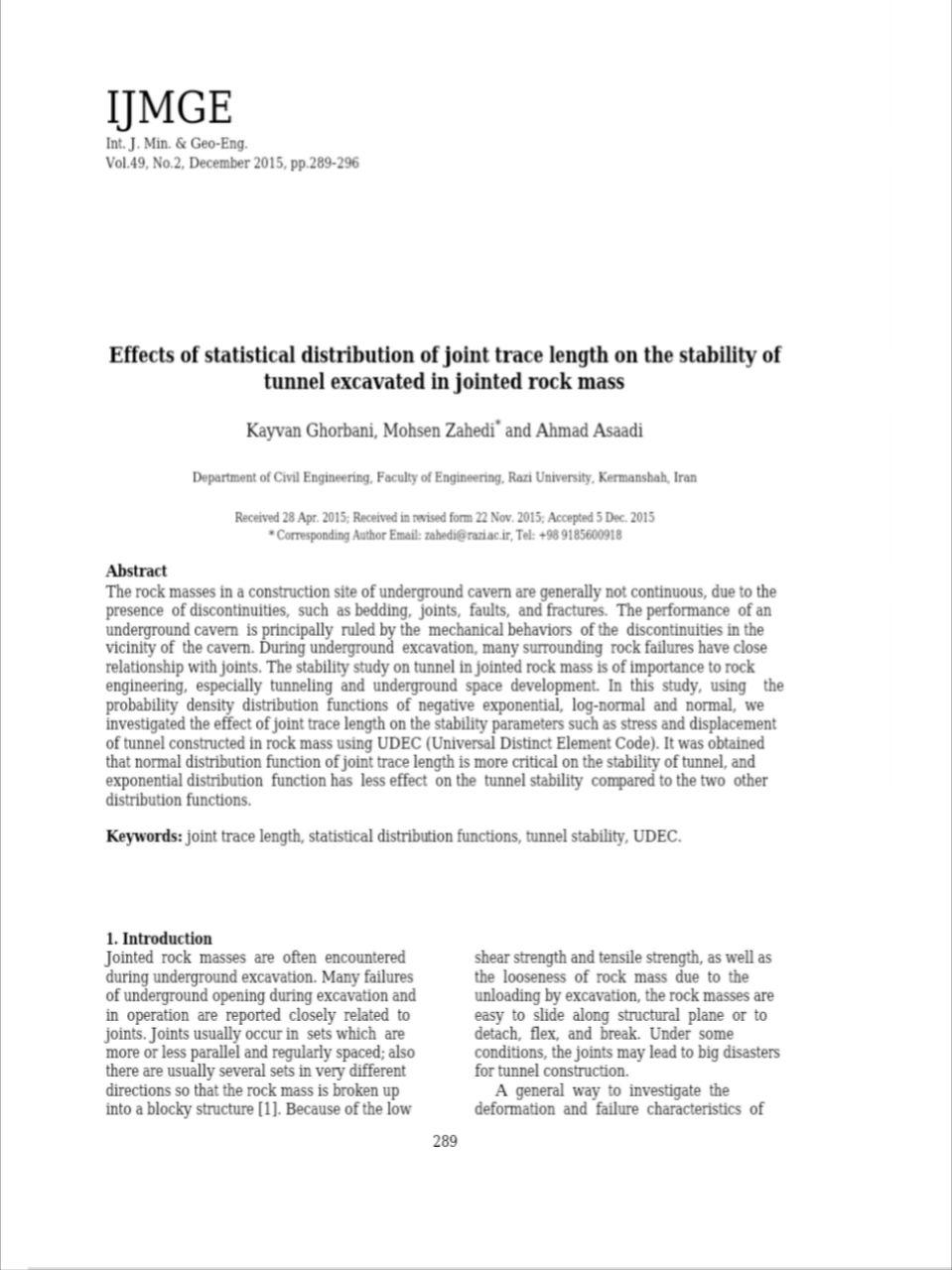 International  Journal of Mining & Geo-Engineering