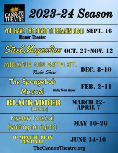 The Cannon Theatre Announces 2023-2024 Season (Devens, MA.)