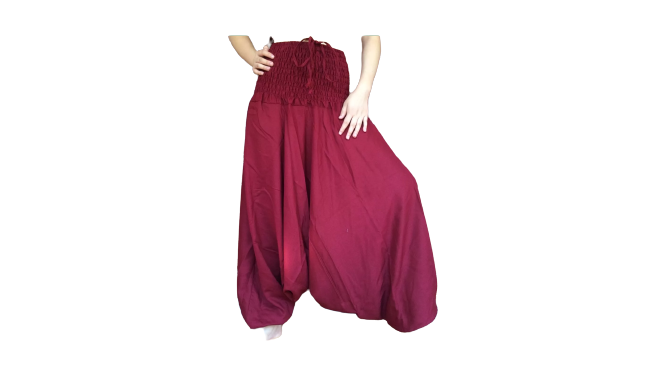 New ladies harem boho pants in black or burgundy