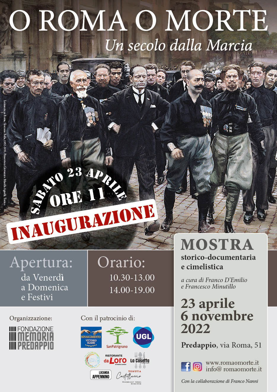 INAUGURAZIONE DELLA MOSTRA DEL CENTENNALE DELLA RIVOLUZIONE FASCISTA