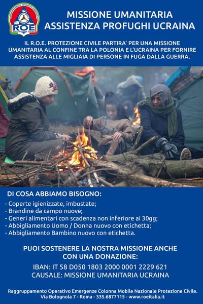 MISSIONE UMANITARIA ASSISTENZA PROFUGHI UCRAINA