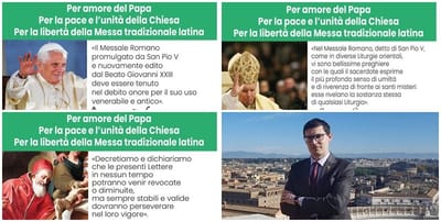 MANIFESTI A ROMA PER LA LIBERTA' DELLA MESSA TRADIZIONALE