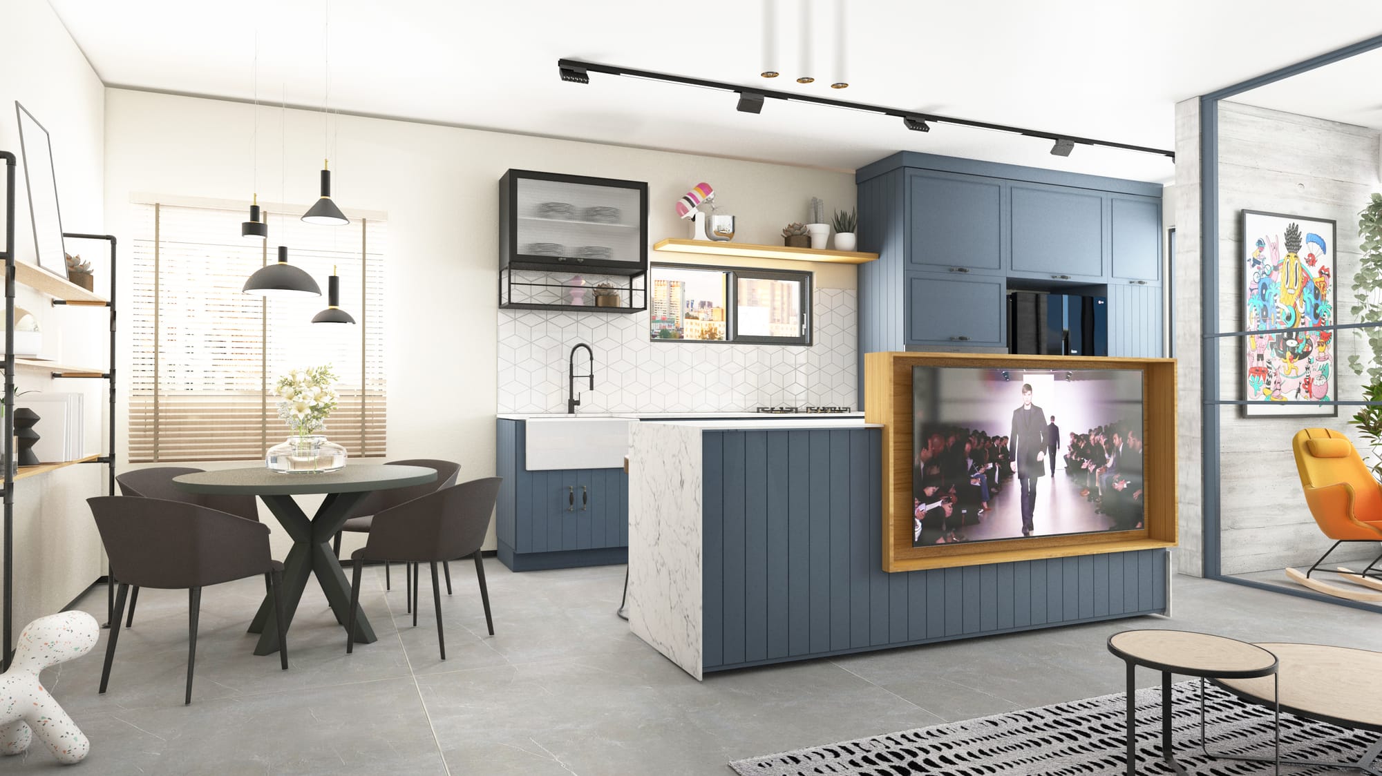 עיצוב דירה תל אביבית בלב רמת גן