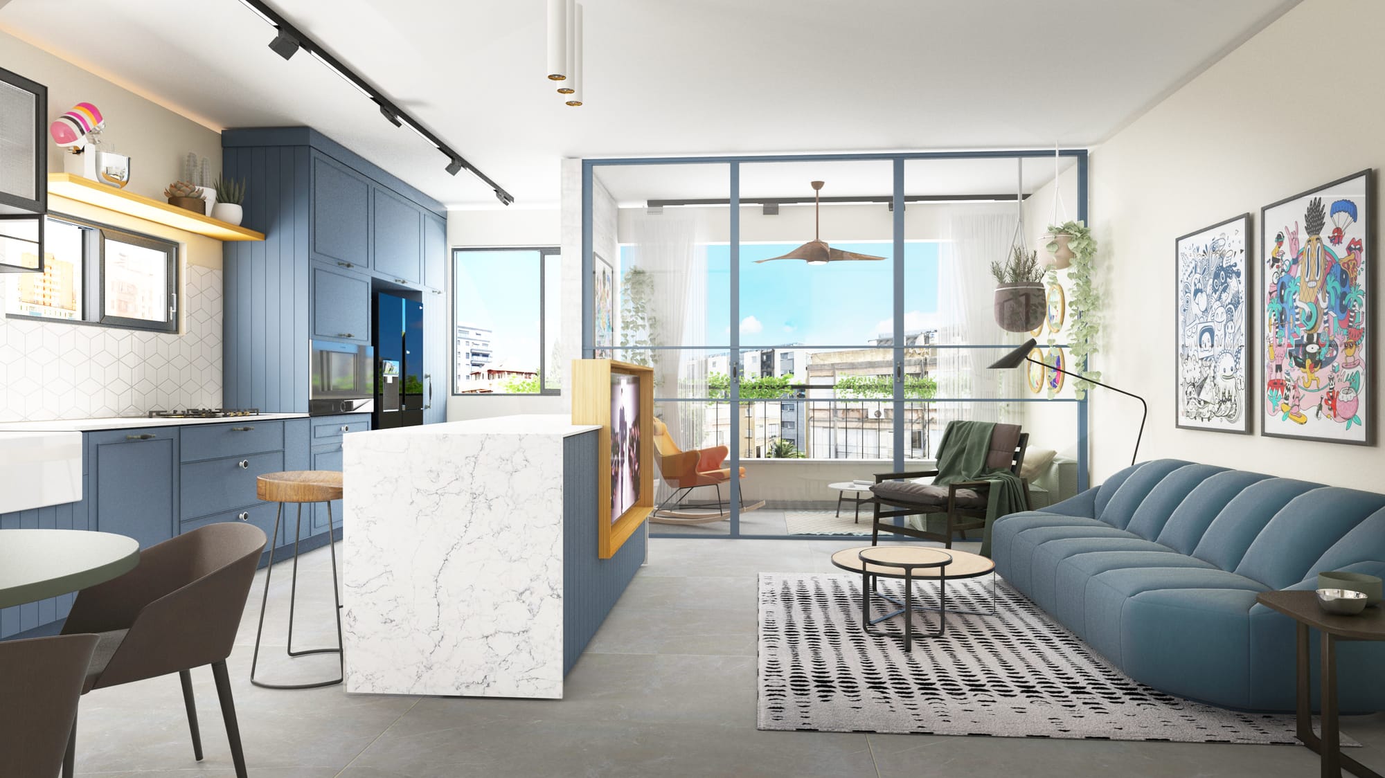 עיצוב דירה תל אביבית בלב רמת גן