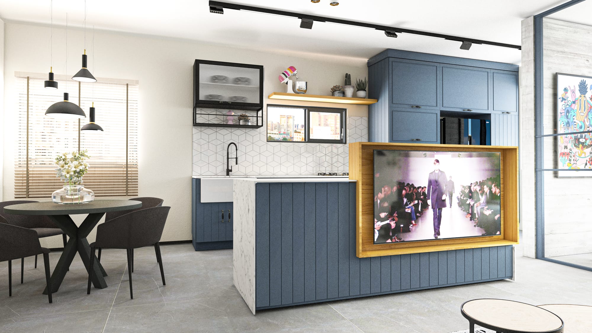 עיצוב דירה תל אביבית בלב רמת גן