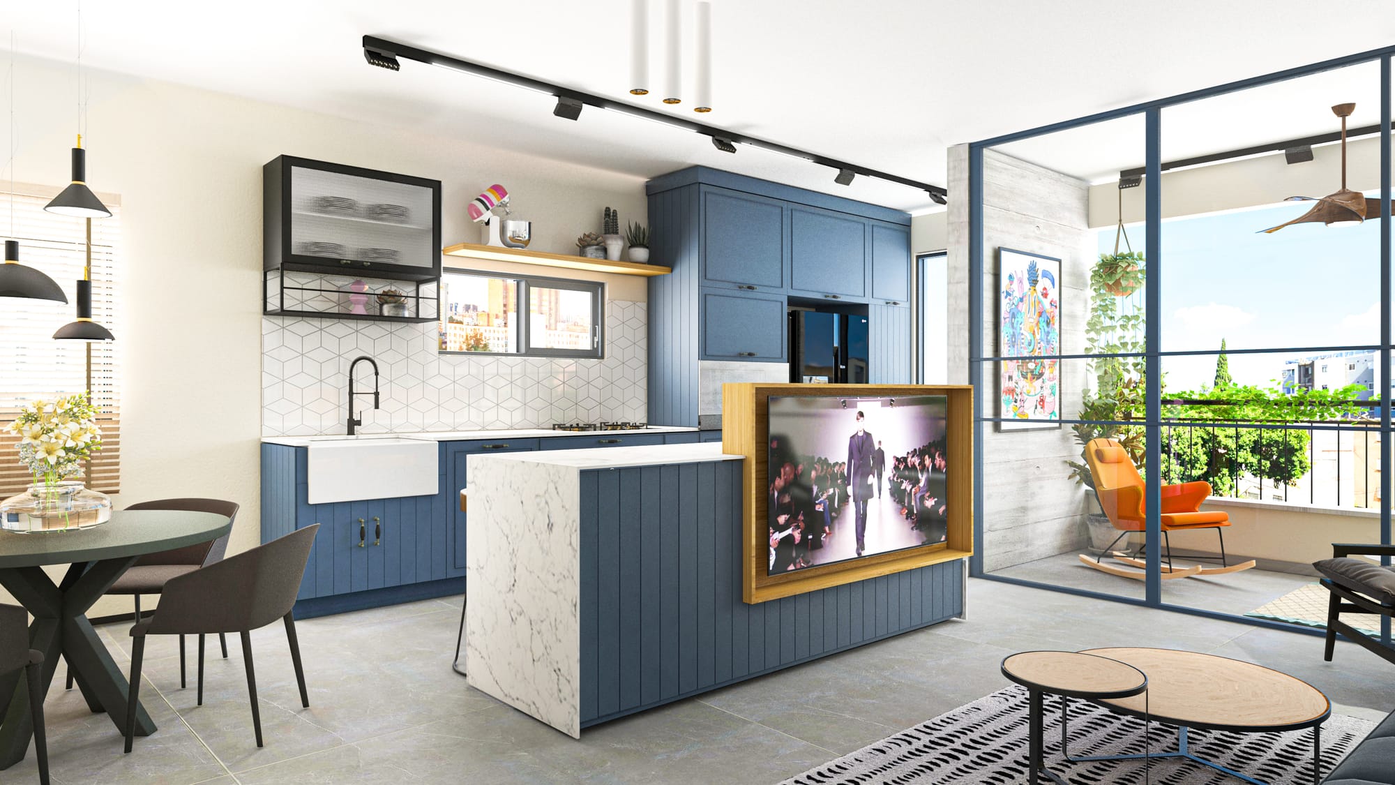 עיצוב דירה תל אביבית בלב רמת גן