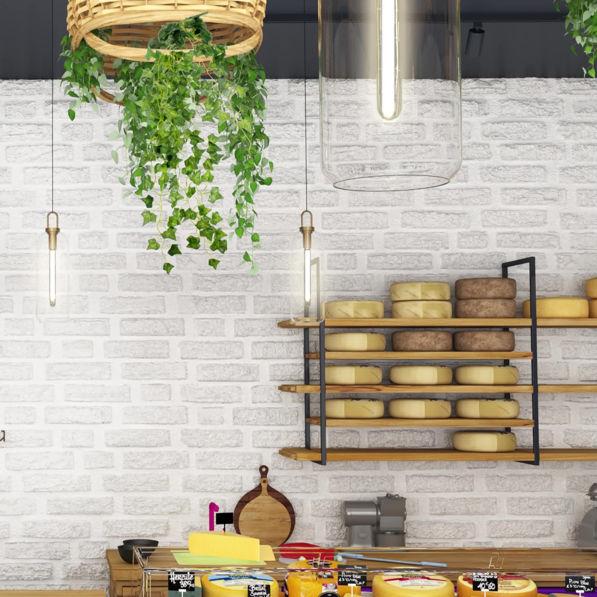 עיצוב חנות גבינות ויין צרפתי