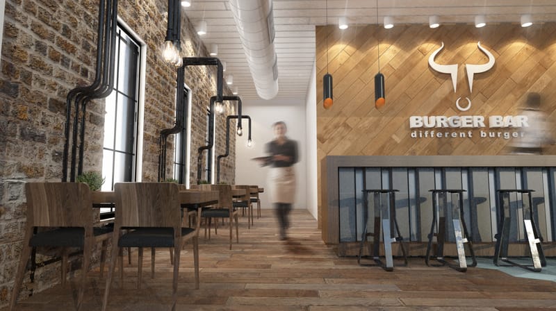 עיצוב בורגריה "different burger"