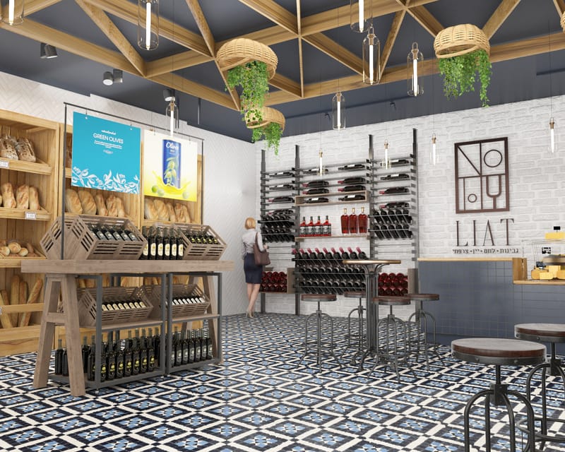 עיצוב חנות יינות,גבינות מאפיה קונדטוריה בוטיק