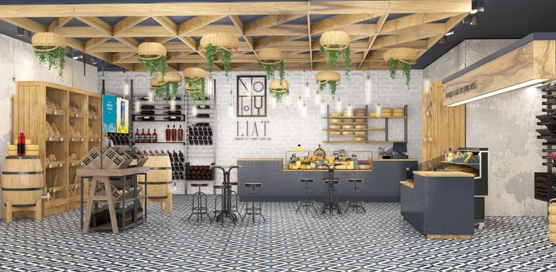 עיצוב חנות יינות,גבינות מאפיה קונדטוריה בוטיק