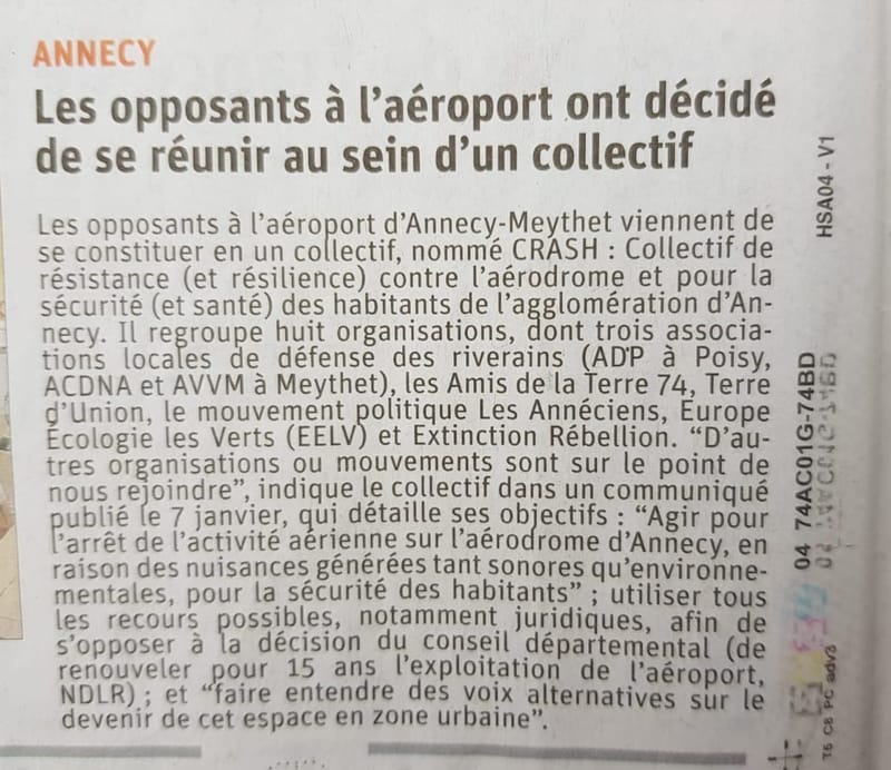 Naissance du collectif "CRASH. Annecy"