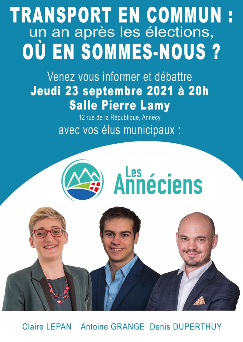 Réunion publique - Transport en commun à Annecy : un an après les élections, où en sommes-nous ?