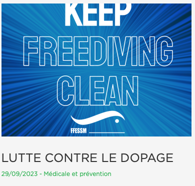 Campagne FFESSM Lutte contre le dopage