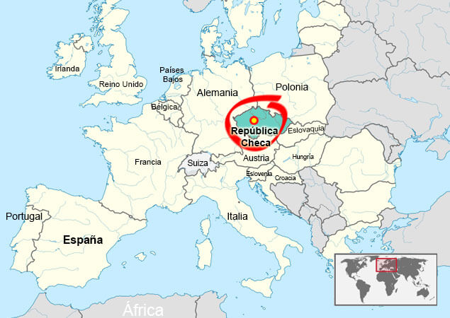 Localización de la República Checa
