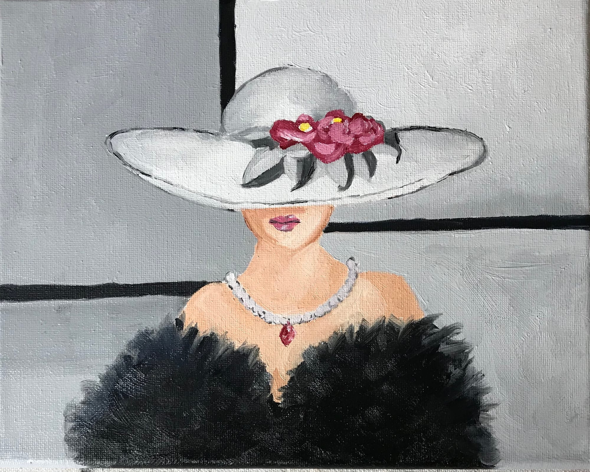 SOLD - Femme Fatale #2 (Women in Hats Series)