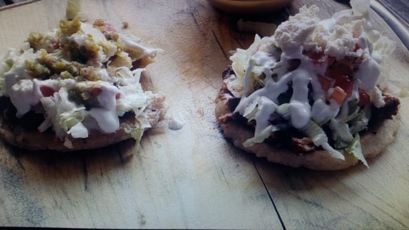 Sopes de Mole con Pollo  Chicken Mole Sopes