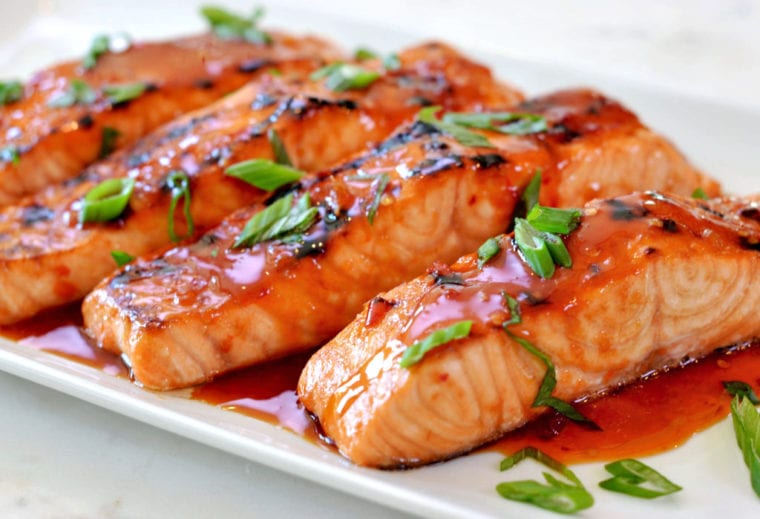 Salmon with Sweet Chillie Sauce