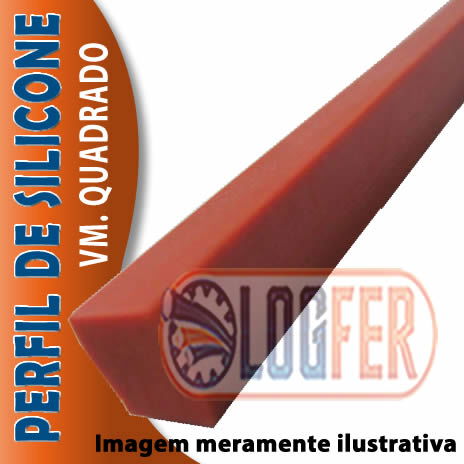 Perfil Silicone Quadrado vermelho