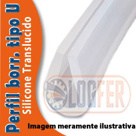 Perfil Silicone tipo "u" translucido