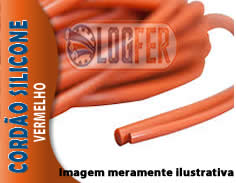 Cordão de Silicone vermelho 3mm