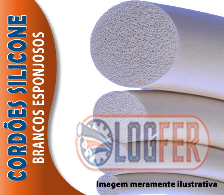 Cordão Silicone esponjoso branco