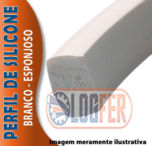 Perfil Silicone esponjoso branco