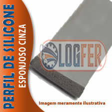 Perfil Silicone esponjoso cinza