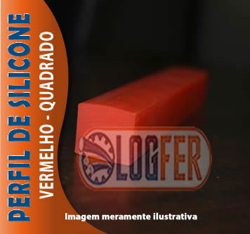 Perfil Silicone vermelho quadrado