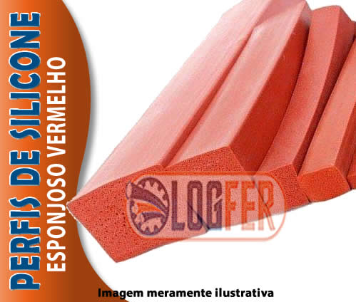 Perfil esponjoso Silicone vermelho