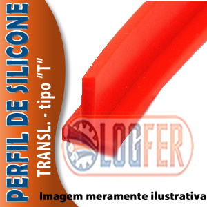 perfil silicone vermelho tipo "T"