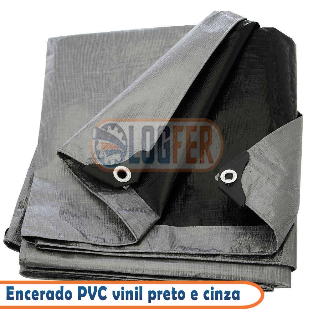 Encerado dupla face de pvc Cinza e Preto