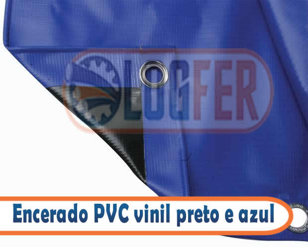 Encerado dupla face de pvc Azul e preto