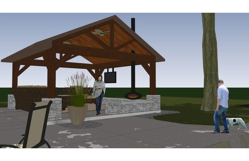 New Outdoor Pavilion Structure and Patio Design