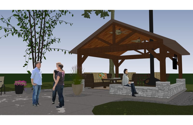New Outdoor Pavilion Structure and Patio Design