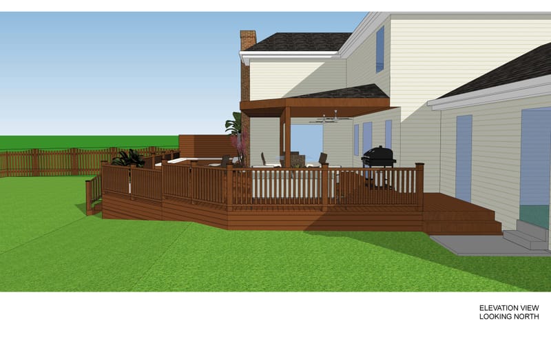 Rear Covered Deck Addition With Amenities