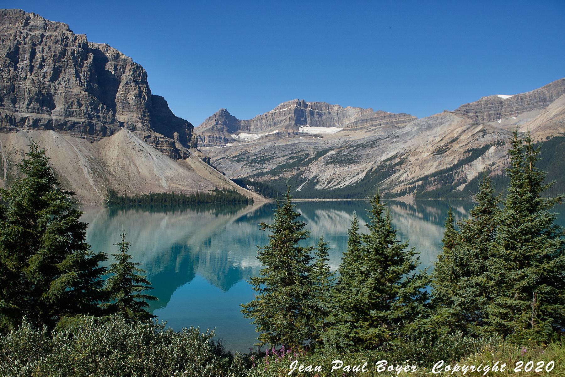 Canada Alberta Bow Lake1945m (Mt.Habel 3073m)
