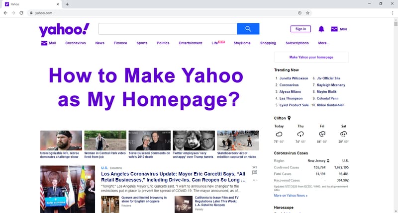How to make a yahoo home page?