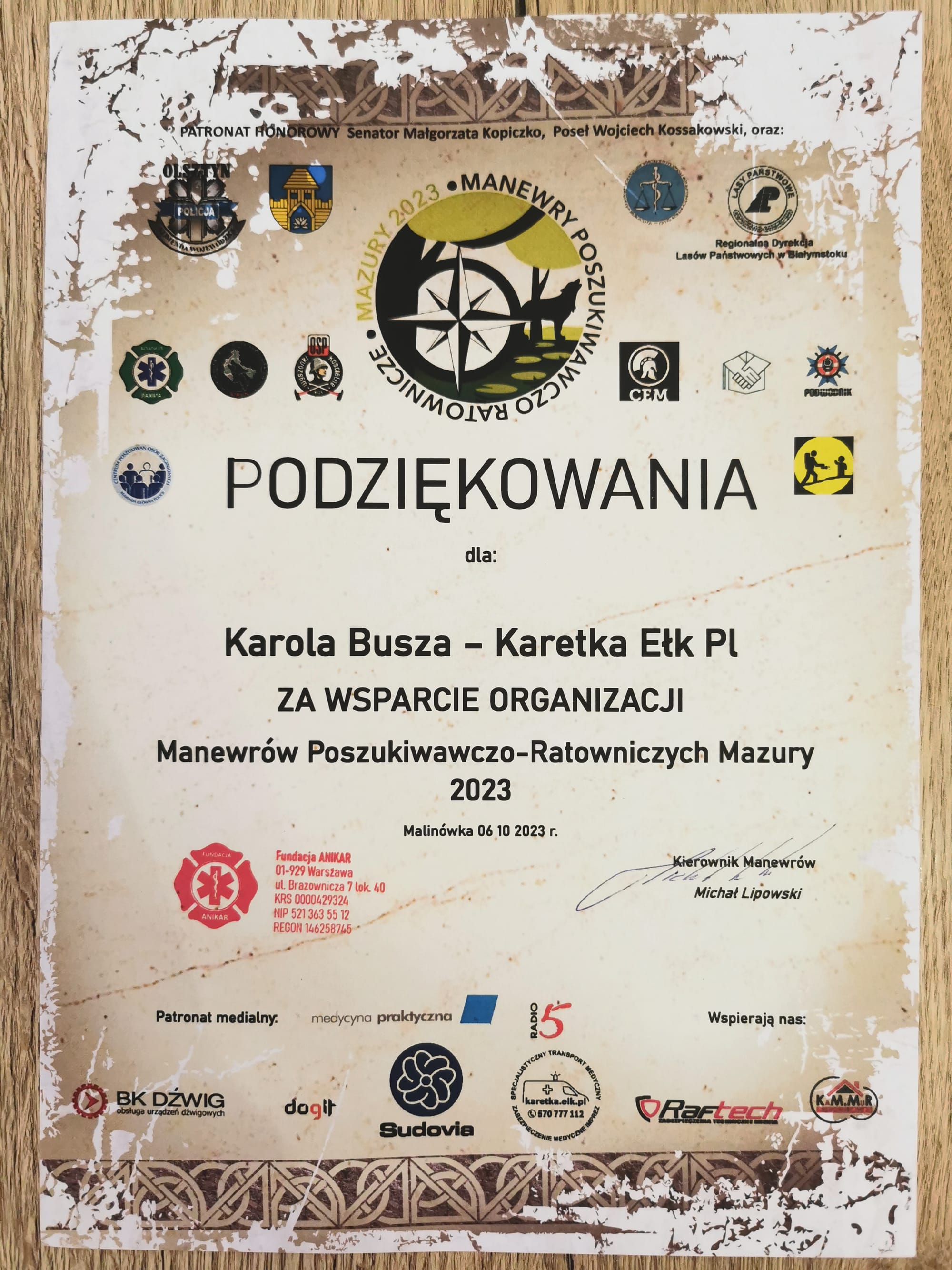 PODZIĘKOWANIA