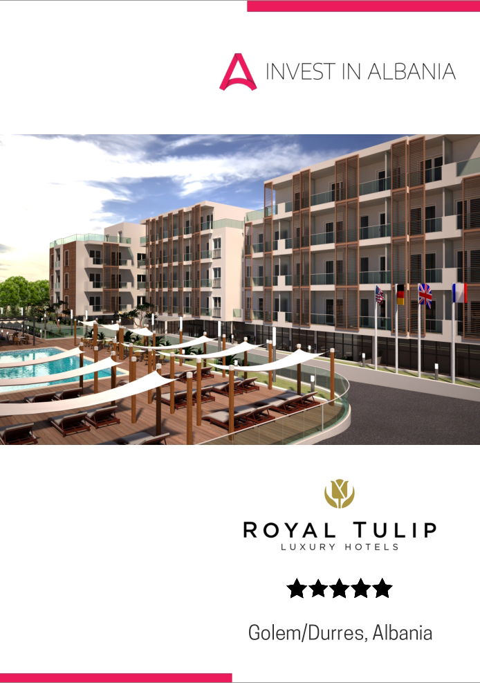 5* ROYAL TULIP HOTEL, 154 keys, SPA, swiming pols, private sandy beach, first line - Golem/Durres