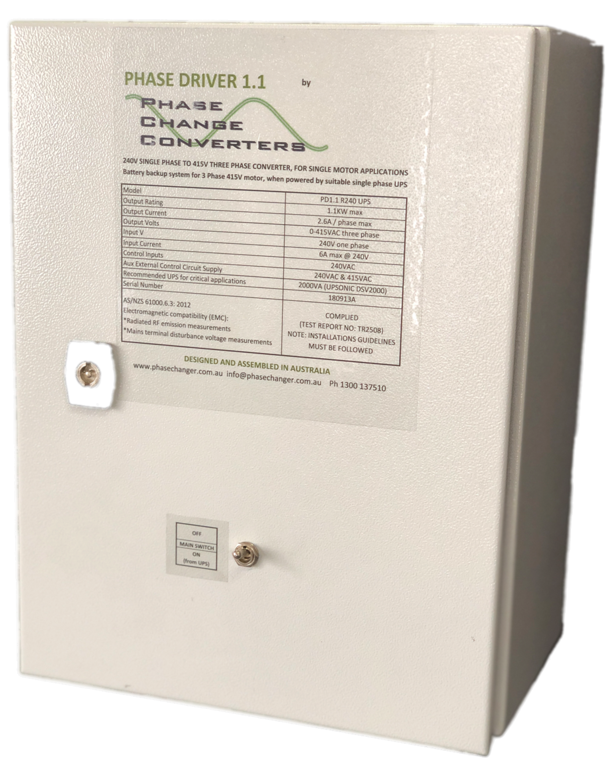 Phase Driver:   3 Phase Backup from a Battery