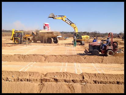 School raft foundation at excavation phase in Centurion.