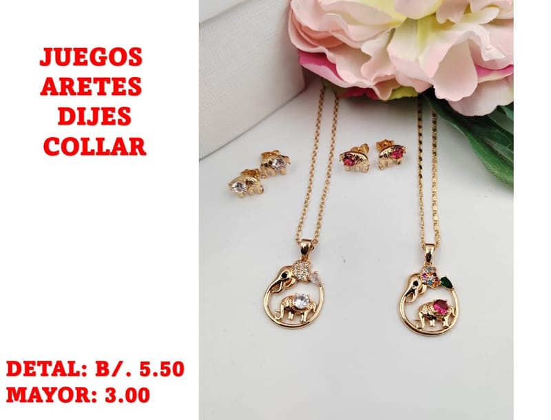 prendas juego dije aretes y collar