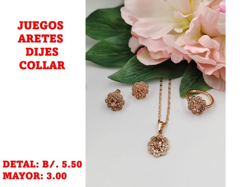 prendas juego dije aretes y collar